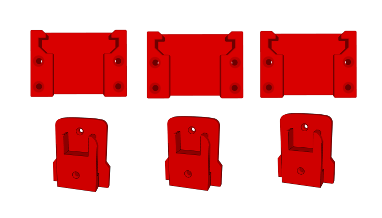Zestaw 3× Uchwyt na Elektronarzędzia + 3× Uchwyt na Baterie Milwaukee M18.png